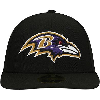 Men's New Era Black Baltimore Ravens Omaha Low Profile 59FIFTY Fitted Hat