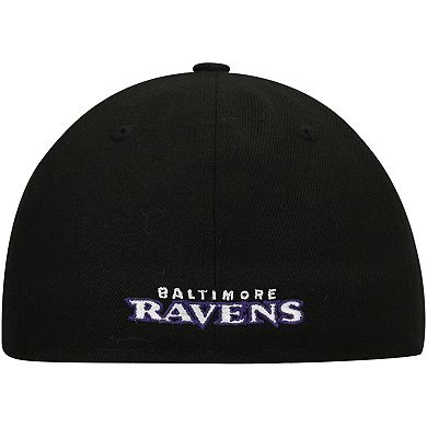 Men's New Era Black Baltimore Ravens Omaha Low Profile 59FIFTY Fitted Hat