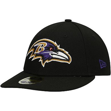 Men's New Era Black Baltimore Ravens Omaha Low Profile 59FIFTY Fitted Hat