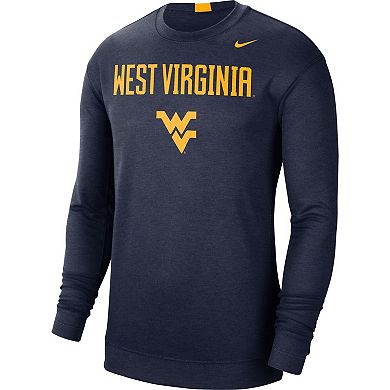 Men's Nike Navy West Virginia Mountaineers 2021-22 Basketball Team Spotlight Performance Long Sleeve Top