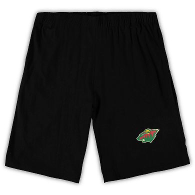 Men's Concepts Sport Black/Heathered Charcoal Minnesota Wild Big & Tall T-Shirt & Shorts Sleep Set