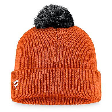 Men's Fanatics Branded Orange Philadelphia Flyers Team Cuffed Knit Hat with Pom