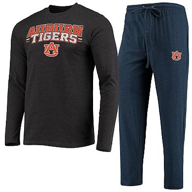 Men's Concepts Sport Navy/Heathered Charcoal Auburn Tigers Meter Long Sleeve T-Shirt & Pants Sleep Set