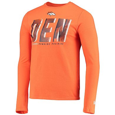 Men's New Era Orange Denver Broncos Combine Authentic Static Abbreviation Long Sleeve T-Shirt