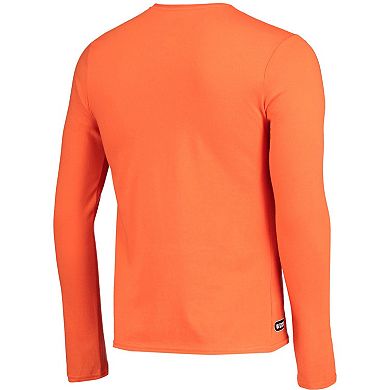 Men's New Era Orange Denver Broncos Combine Authentic Static Abbreviation Long Sleeve T-Shirt