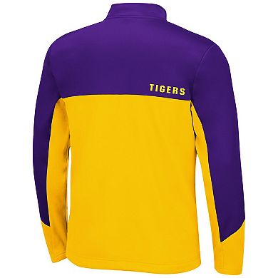 Men's Colosseum Purple LSU Tigers Triple Dog Dare Quarter-Zip Jacket