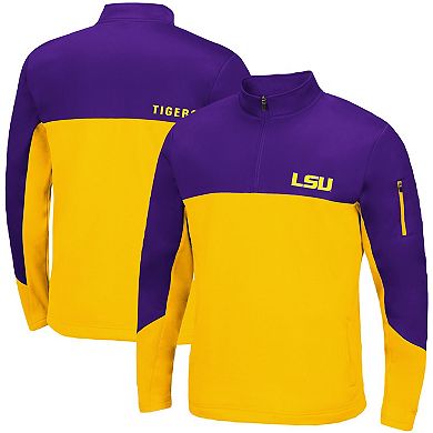 Men's Colosseum Purple LSU Tigers Triple Dog Dare Quarter-Zip Jacket
