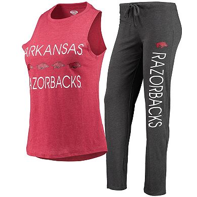 Women's Concepts Sport Charcoal/Cardinal Arkansas Razorbacks Tank Top & Pants Sleep Set