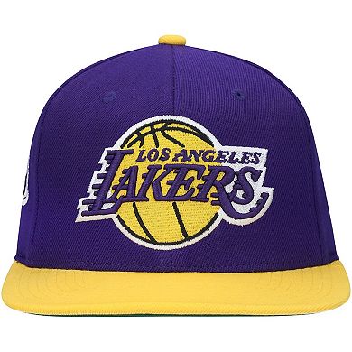 Men's Mitchell & Ness Purple/Gold Los Angeles Lakers 2009 NBA Finals XL Patch Snapback Hat