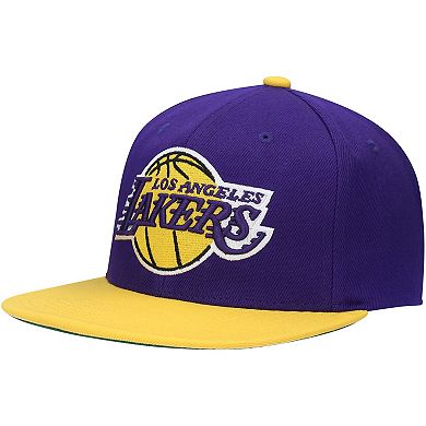 Men's Mitchell & Ness Purple/Gold Los Angeles Lakers 2009 NBA Finals XL Patch Snapback Hat