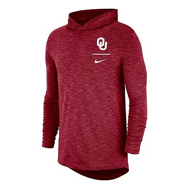 Men's Nike Crimson Oklahoma Sooners Slub Performance Long Sleeve Hoodie T-Shirt