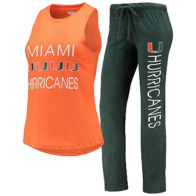 Women's Concepts Sport Green/Orange Miami Hurricanes Tank Top & Pants Sleep Set