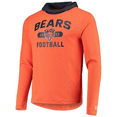 Men's New Era Orange/Navy Chicago Bears Active Block Hoodie Long Sleeve T-Shirt