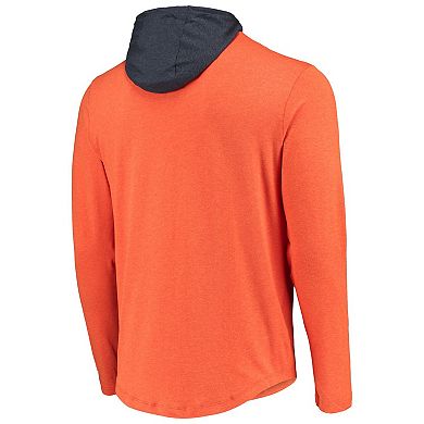 Men's New Era Orange/Navy Chicago Bears Active Block Hoodie Long Sleeve T-Shirt