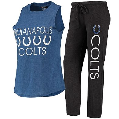 Women's Concepts Sport Black/Royal Indianapolis Colts Muscle Tank Top & Pants Sleep Set
