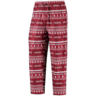 Men's Concepts Sport Crimson Indiana Hoosiers Ugly Sweater Long Sleeve T-Shirt and Pants Sleep Set