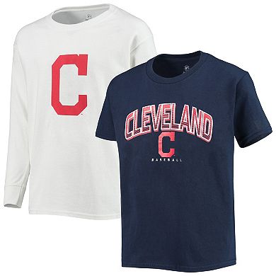Youth Stitches Navy/White Cleveland Indians Team T-Shirt Combo Set