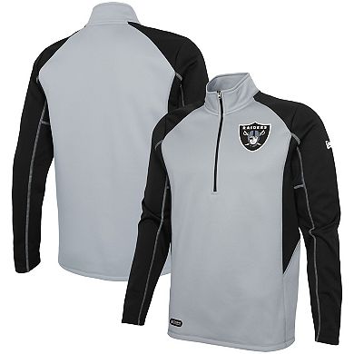 Men's Silver Las Vegas Raiders Combine Authentic Two-a-Days Half-Zip Jacket
