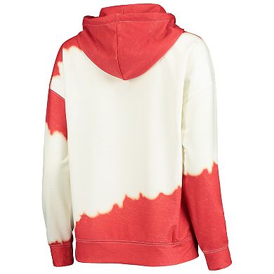 Women's Gameday Couture White/Scarlet Nebraska Huskers For the Fun Double Dip-Dyed Pullover Hoodie