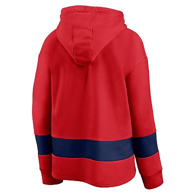 Women's Fanatics Branded Red/Navy Washington Capitals Colors of Pride Colorblock Pullover Hoodie