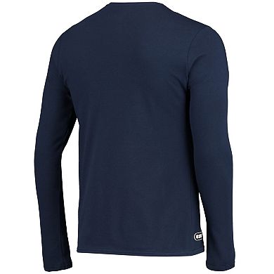 Men's New Era College Navy Seattle Seahawks Combine Authentic Split Line Long Sleeve T-Shirt