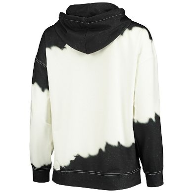 Women's Gameday Couture White/Black Iowa Hawkeyes For the Fun Double Dip-Dyed Pullover Hoodie