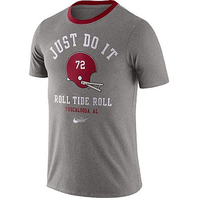 Men's Nike Heathered Gray Alabama Crimson Tide Vault Helmet Tri-Blend T-Shirt