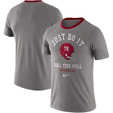 Men's Nike Heathered Gray Alabama Crimson Tide Vault Helmet Tri-Blend T-Shirt