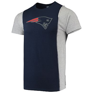 Men's Refried Apparel Navy/Heathered Gray New England Patriots Sustainable Split T-Shirt