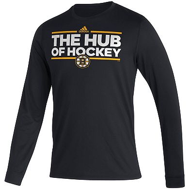 Men's adidas Black Boston Bruins Dassler AEROREADY Creator Long Sleeve T-Shirt