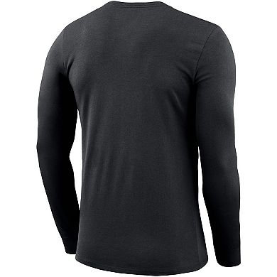 Men's Nike Black NDSU Bison Logo Stack Legend Performance Long Sleeve T-Shirt