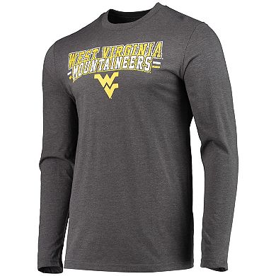 Men's Concepts Sport Navy/Heathered Charcoal West Virginia Mountaineers Meter Long Sleeve T-Shirt & Pants Sleep Set