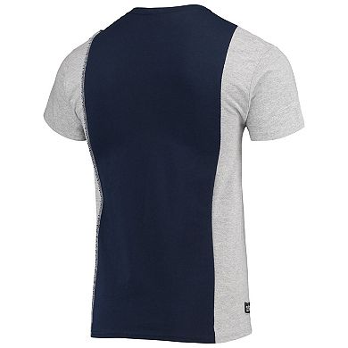 Men's Refried Apparel College Navy/Heathered Gray Seattle Seahawks Sustainable Split T-Shirt