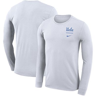 Men's Nike White UCLA Bruins Logo Stack Legend Performance Long Sleeve T-Shirt