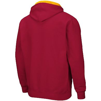 Men's Colosseum Cardinal Iowa State Cyclones Arch & Logo 3.0 Full-Zip Hoodie