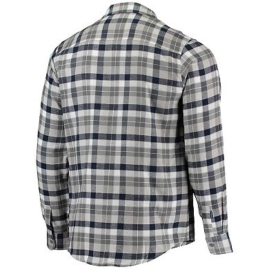 Men's Antigua Navy/Gray Washington Capitals Ease Plaid Button-Up Long Sleeve Shirt