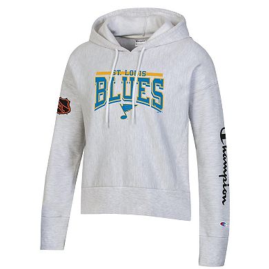 Women's Champion Heathered Gray St. Louis Blues Reverse Weave Pullover Hoodie