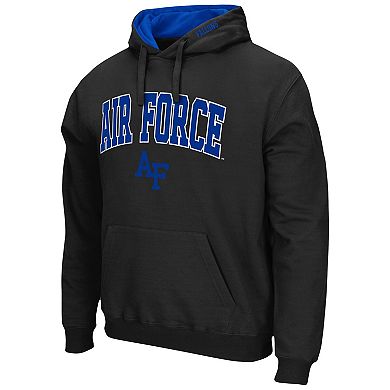 Men's Colosseum Black Air Force Falcons Arch & Logo 3.0 Pullover Hoodie