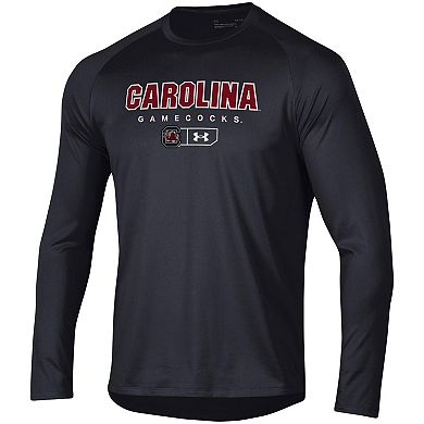 Men's Under Armour Black South Carolina Gamecocks Lockup Tech Raglan Long Sleeve T-Shirt