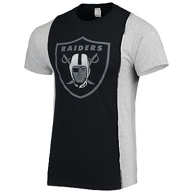 Men's Refried Apparel Black/Heathered Gray Las Vegas Raiders Sustainable Split T-Shirt