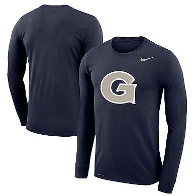 Men's Nike Navy Georgetown Hoyas Legend Wordmark Performance Long Sleeve T-Shirt