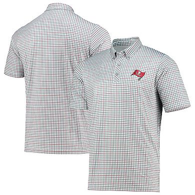 Men's Antigua Gray/Red Tampa Bay Buccaneers Deliver Button-Down Polo