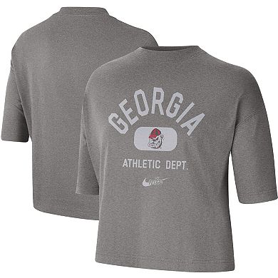 Women's Nike Heathered Gray Georgia Bulldogs Boxy T-Shirt