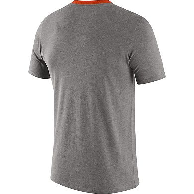Men's Nike Heathered Gray Clemson Tigers Vault Helmet Tri-Blend T-Shirt