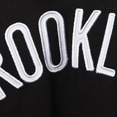 Men's Fanatics Branded Black/White Brooklyn Nets Big & Tall Double Contrast Pullover Hoodie