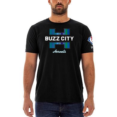 Men's New Era Black Charlotte Hornets 2021/22 City Edition Brushed Jersey T-Shirt