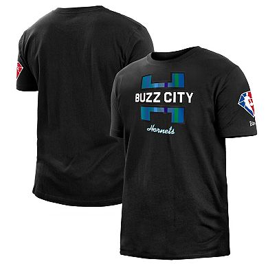 Men's New Era Black Charlotte Hornets 2021/22 City Edition Brushed Jersey T-Shirt