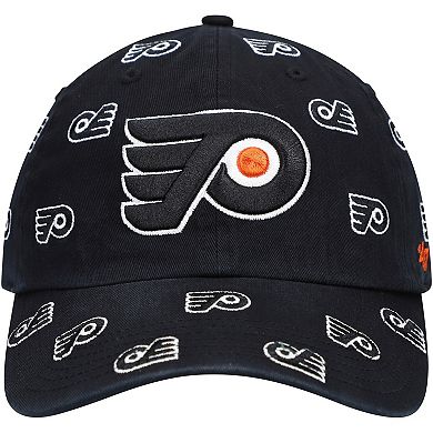 Women's '47 Black Philadelphia Flyers Confetti Clean Up Adjustable Hat