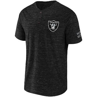 Men's NFL x Darius Rucker Collection by Fanatics Black Las Vegas Raiders Slub Henley T-Shirt