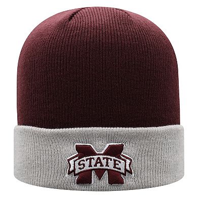 Men's Top of the World Maroon/Gray Mississippi State Bulldogs Core 2-Tone Cuffed Knit Hat